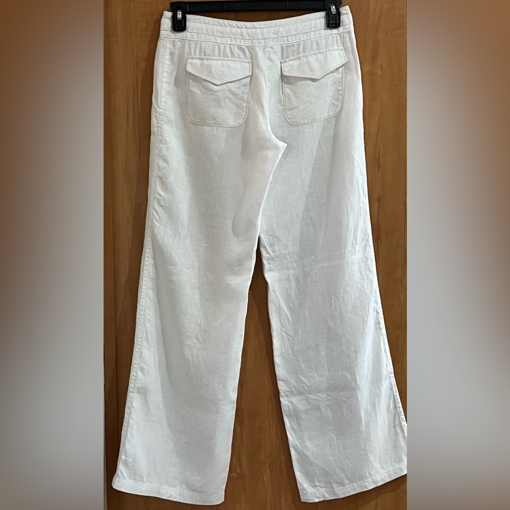 TOMMY BAHAMA WHITE WIDE LEG LINEN PANTS SIZE 2 - Picture 2 of 6